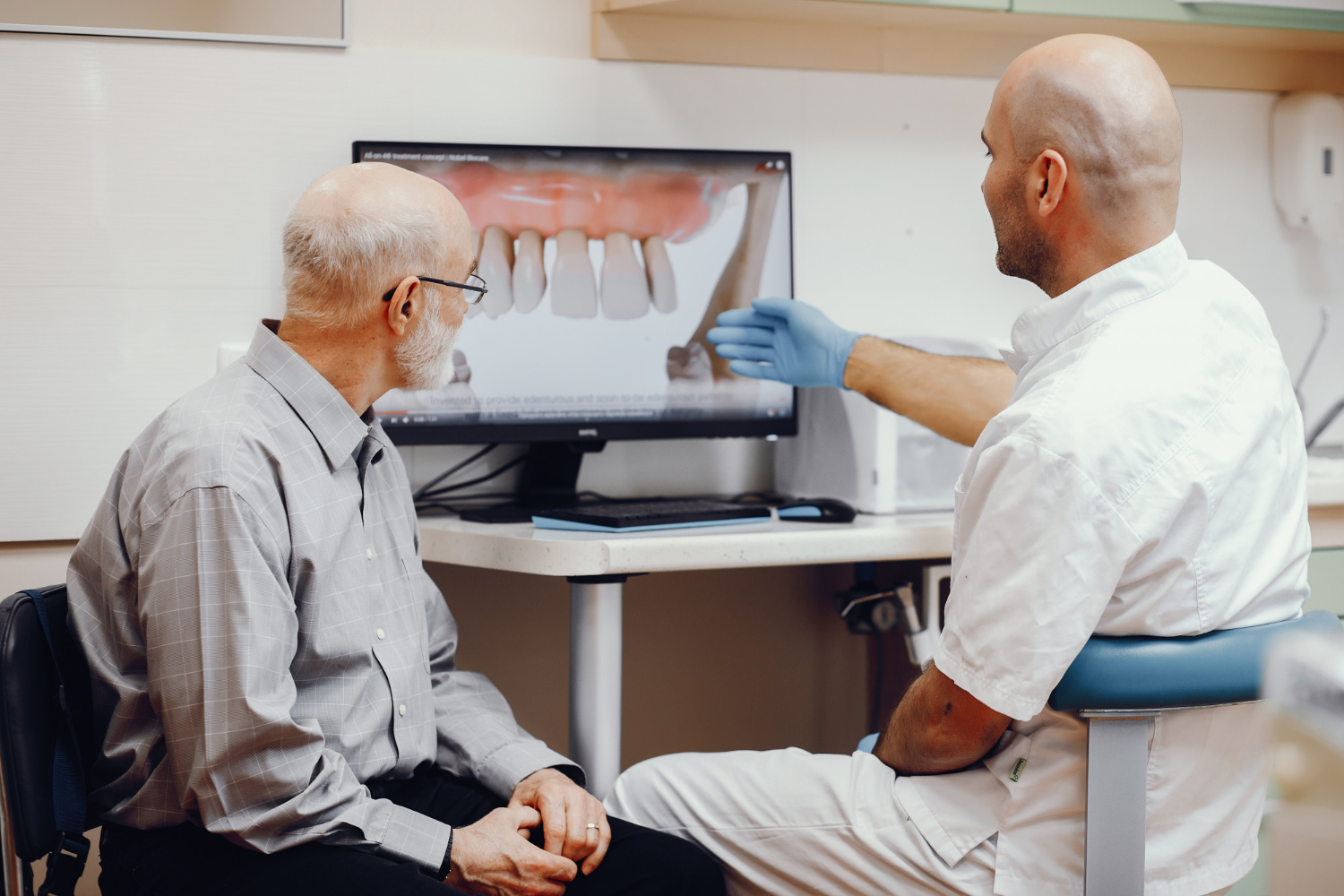 Patient reviewing financing options